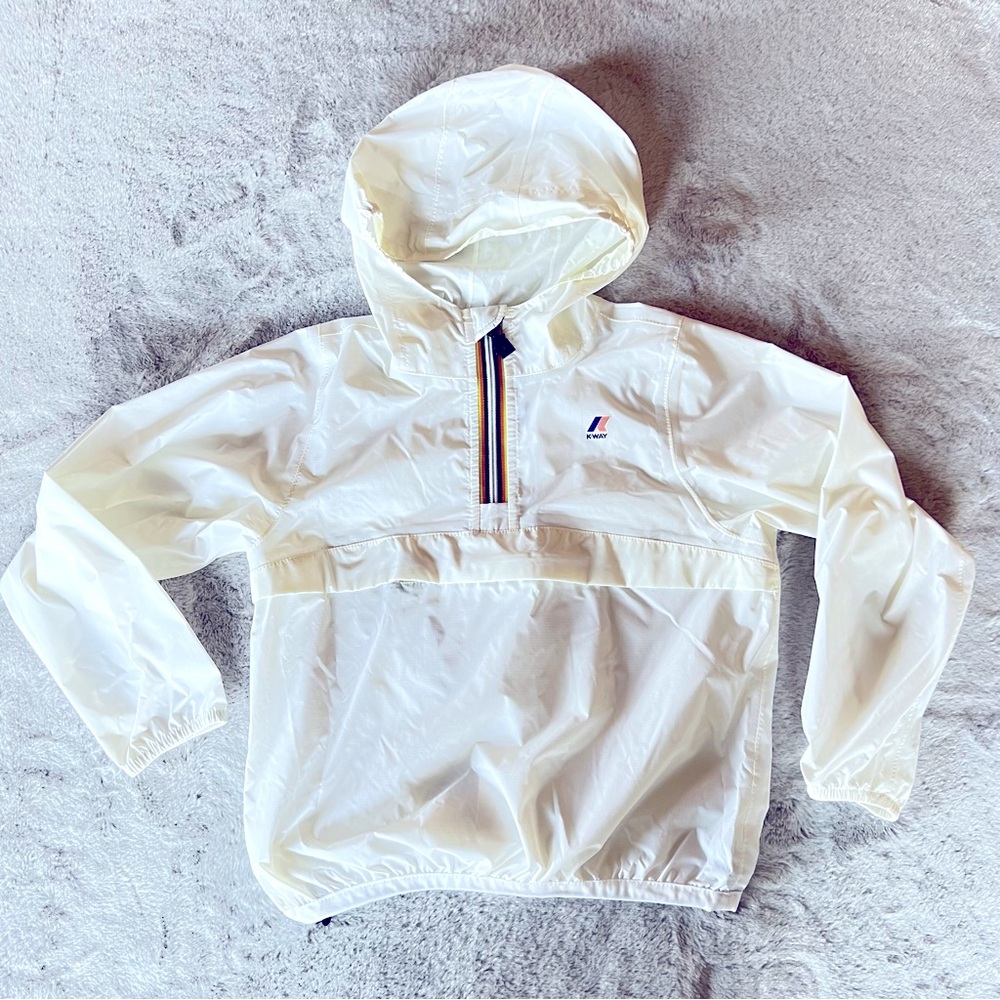 K-Way Kids P. LE VRAI 3.0 CLAUDE Half Zip Packable Jacket Windbreaker Size 6